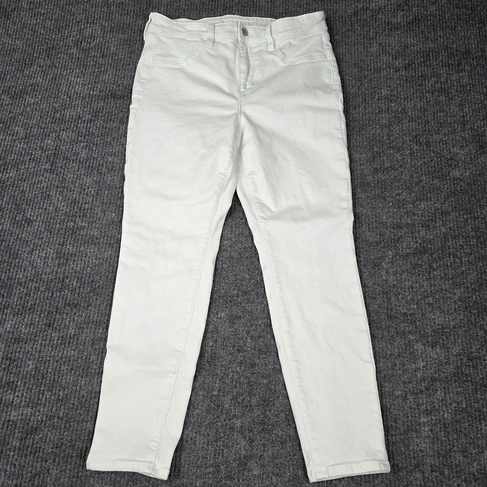 American Eagle Next Level Stretch White High Waisted Jeans Womens 12 Short